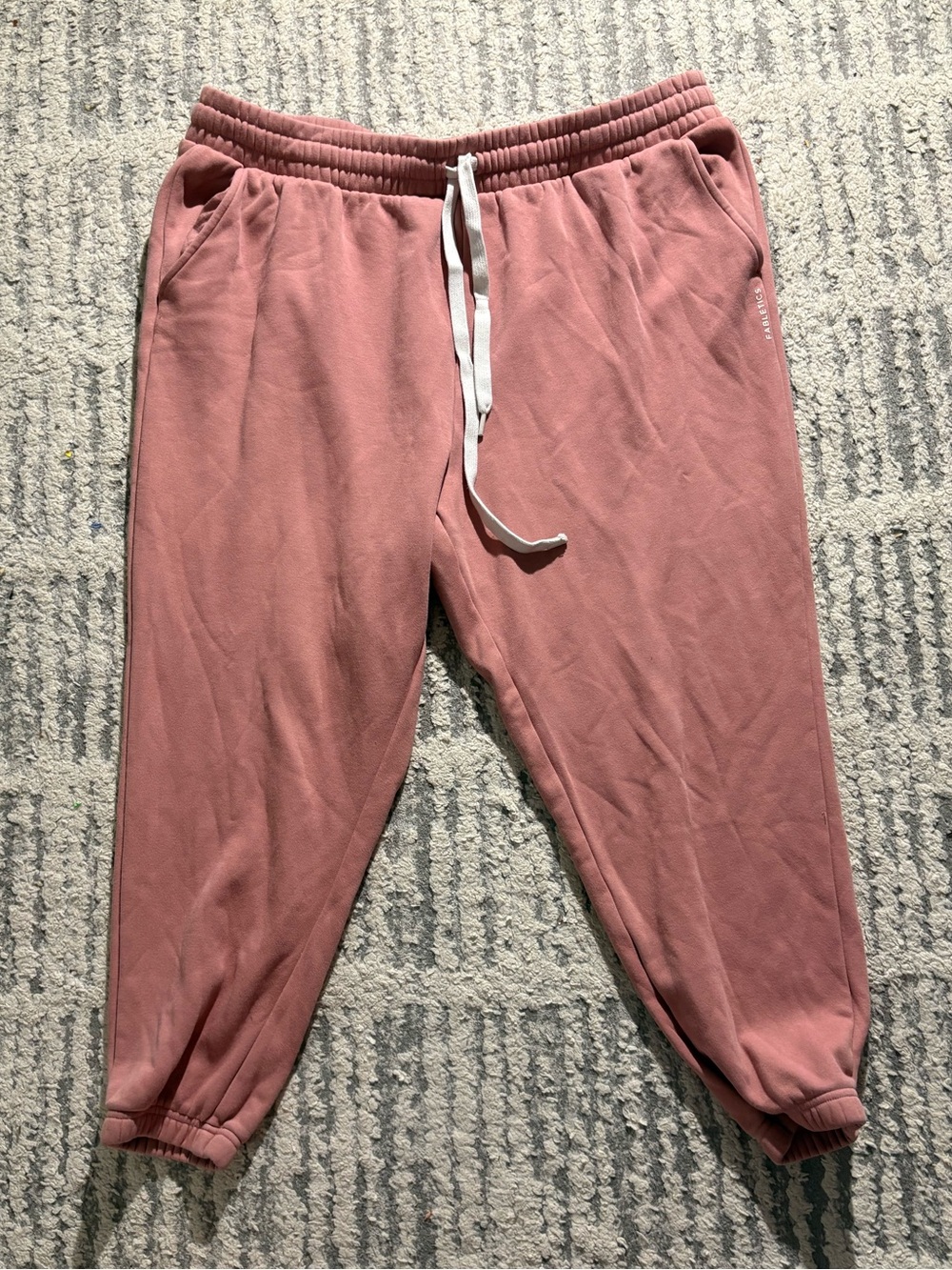 Fabletics pink salmon drawstring jogger sweatpants size XL